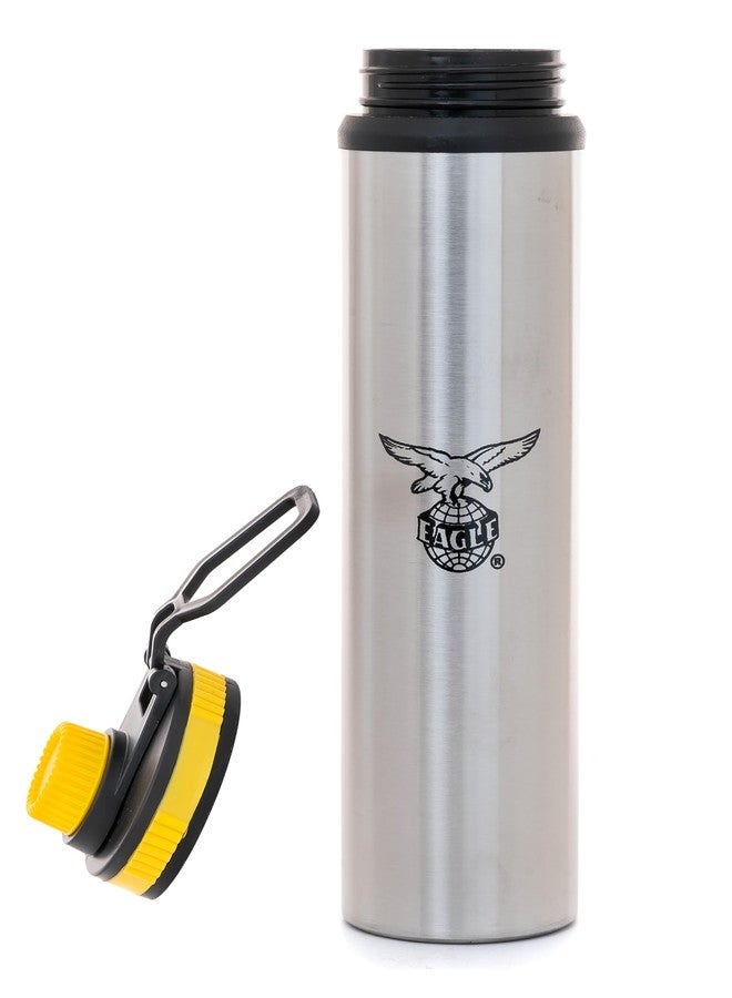 Eagle Logan Stainless Steel Water Bottle/Thunder for fridge/School/Outdoor/Gym/Home/office/Boys/Girls/Kids, Leak Proof And BPA Free (Yellow, 900ml) - Image 2
